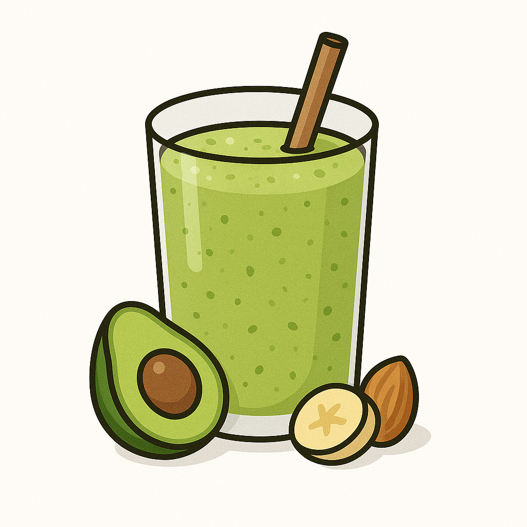 สมูทตี้อะโวคาโด + กล้วย + นมอัลมอนด์